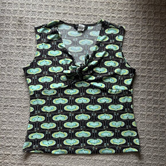 Only Nine Petite Womens Large Cami Babydoll Top Whimsy Hearts 90s Y2K Retro VTG - Picture 1 of 7